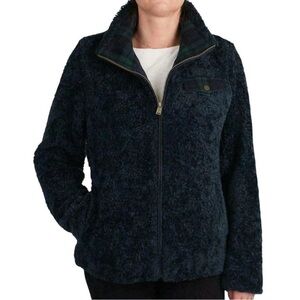 PENDLETON Fuzzy Sherpa Wool Blend Blue Green Jacket Size M